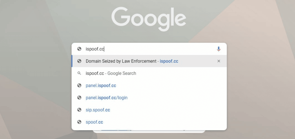a google search for "ispoof.cc"